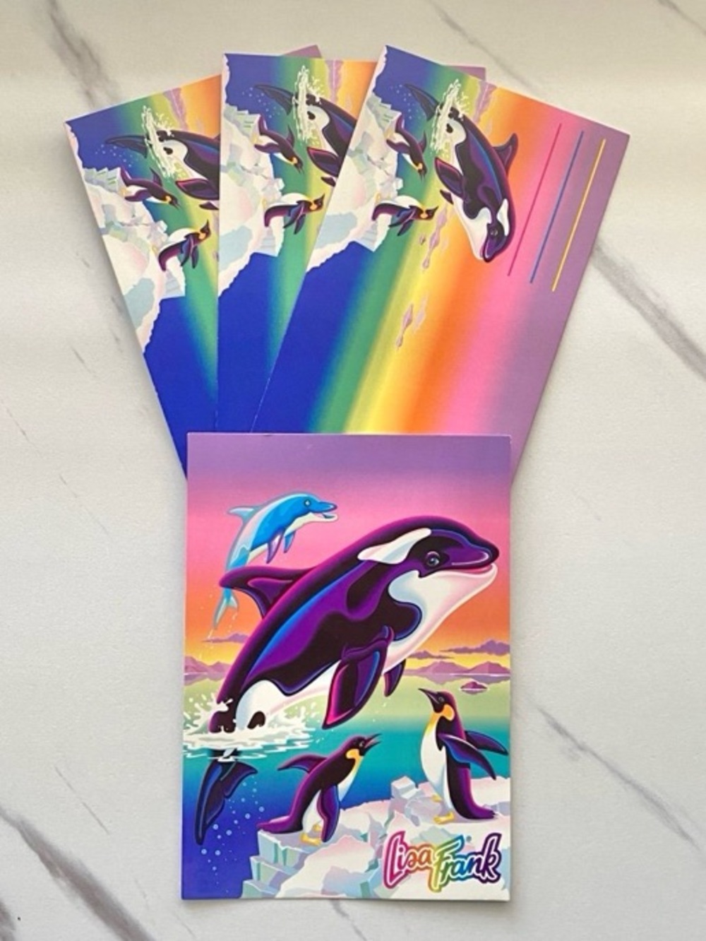VTG Lisa Frank Max Splash orca postalettes and postcard 4pc set